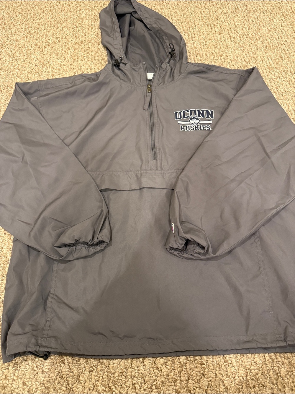 Champion UConn Huskies Gray Pullover Raincoat